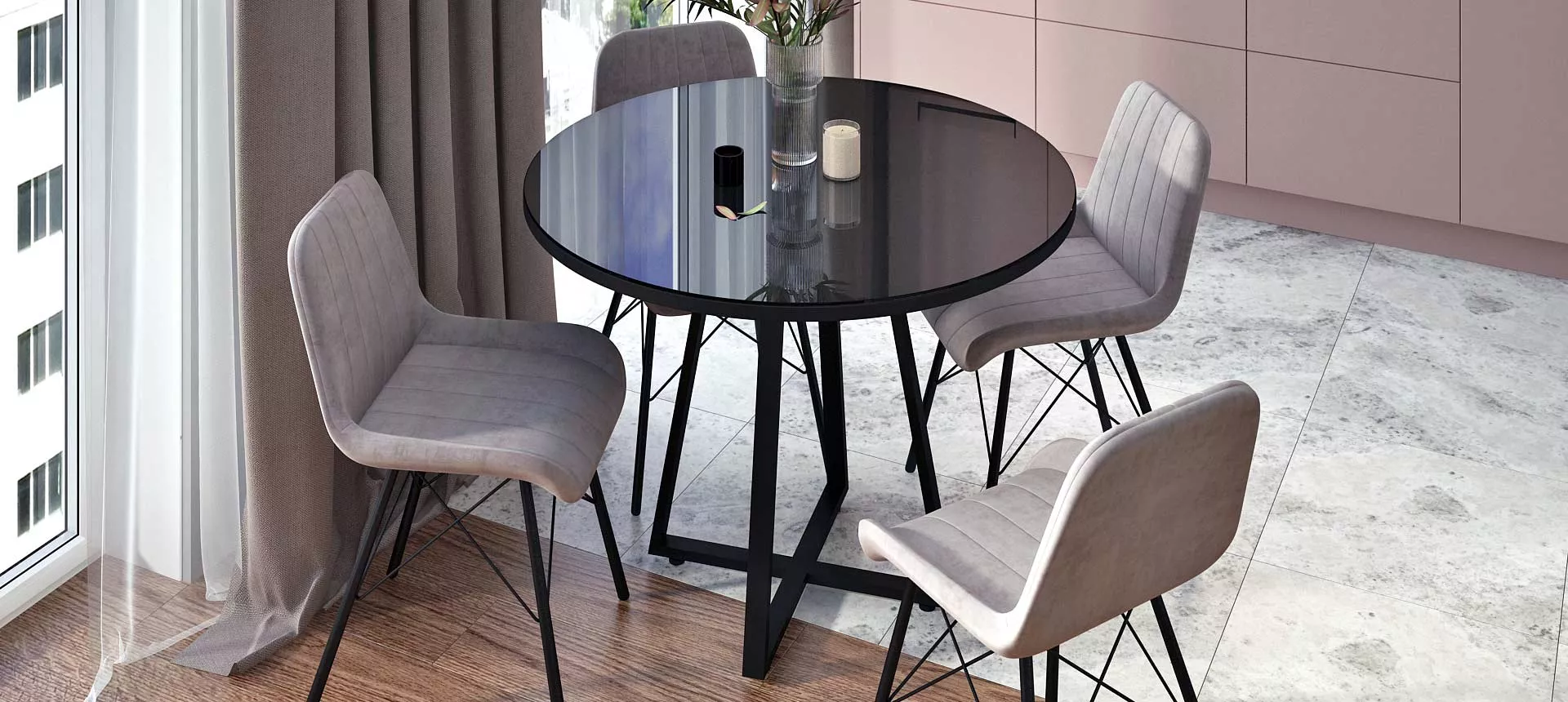 стекло 6мм цвет Чёрный